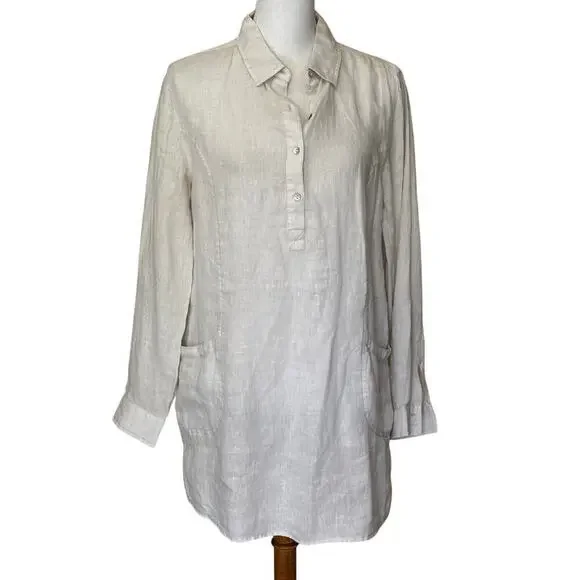 Jones New York linen tunic/dress, medium, coastal, casual, lagenlook, minimalist - Picture 1 of 6